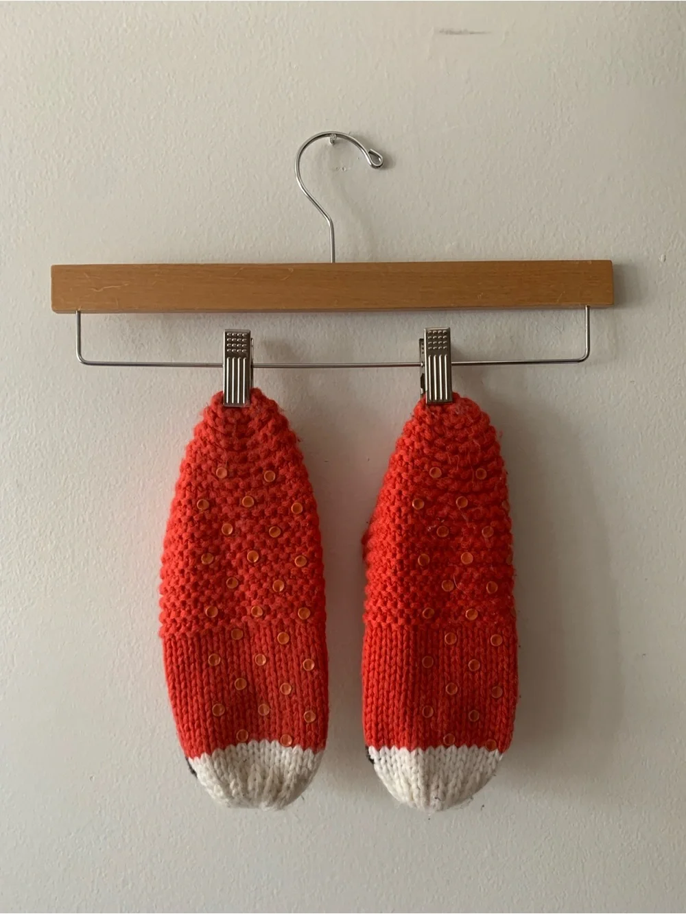 NEW Orange Cute Fox Knit Slippers Socks